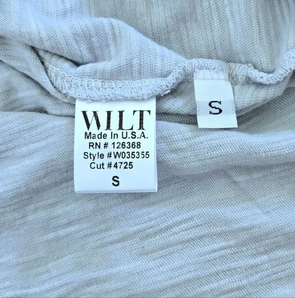 Wilt🥀 Dusty Blue💙-Grey🩶 Slub Knit V-Neck Top - NWT - Picture 5 of 15